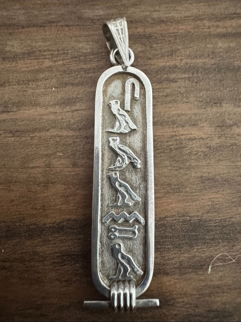 Vintage Egyptian Sterling Silver 925 Cartouche Pendant – Name: Amanda, 1966